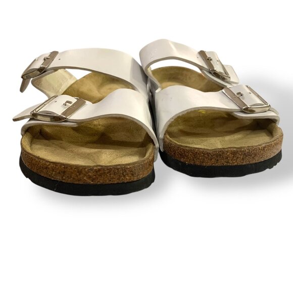Birkenstock Women's White Arizona Jesus Sandals Sz 10 Slip-on Lagenlook - Picture 3 of 12